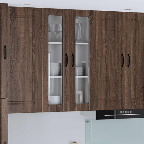 Küchenwandschrank mit Tür Lucca Brauneiche 60 x 31 x 100 cm