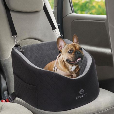 Siège auto pour petit chien, anti-anxiété, lavable, noir (1/5)
