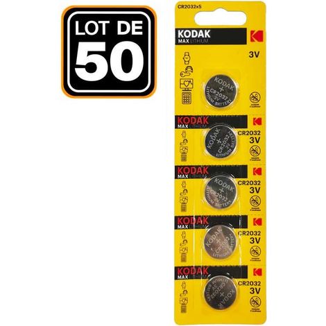 50er-Pack CR2032 3V 210mAh Lithium KODAK Knopfbatterien