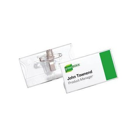 Namensschild 75 x 40 mm (B x H) Kombiklemme transparent 25 St./Pack. (1/4)