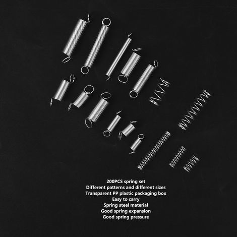 Ensemble de 200 ressorts de tension/pression - Accessoires industriels - Quincaillerie - Outils manuels (200 ressorts) (1/4)