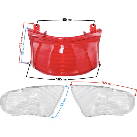 Cache feu arrière avec clignotants pour scooter 21 2 (blanc) (1/3)