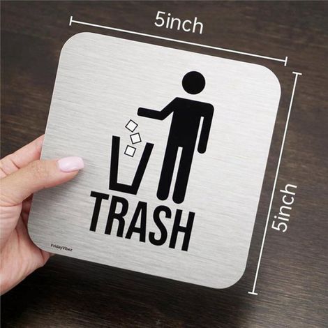 Autocollants Recyclage - 4 Pièces - Icônes Déchets et Recyclage - Pour Poubelles Cuisine et Bacs Intérieurs - Vinyle Argent (1/5)