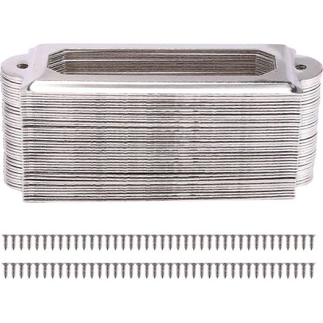 40er-Set Aktenschubladen-Schrank-Karten-Etikettenhalter mit Metallrahmen (Silber)