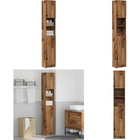 Mobile da Bagno Legno Antico 32x25,5x190 cm in Legno Ingegnerizzato - Mobile in legno - Mobile in legno ingegnerizzato