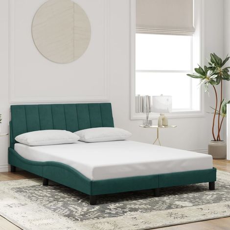 Cadre de lit sans matelas-Structure de lit vert foncé 140x190 cm velours 117772 (1/5)