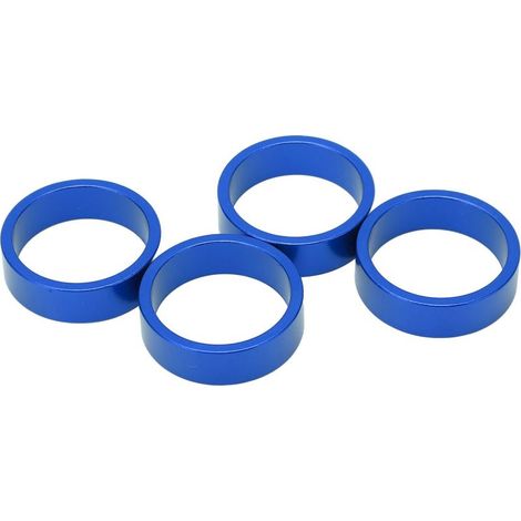 Lot de 4 entretoises de potence vélo en alliage d'aluminium 28,6x10mm pour guidon VTT et vélo de route, bleu (1/5)