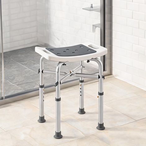 Tabouret de douche réglable en aluminium avec assise rembourrée (1/5)
