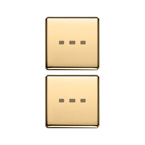 VIMAR - 22751.82 Zwei neutrale, flache Tasten, goldfarbene Beleuchtung