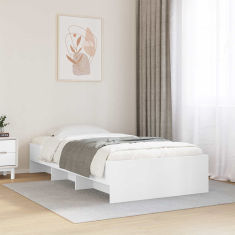 vidaXL Cadre de lit avec étagère Blanc 80 x 200 cm Bois d'ingénierie (1/5)