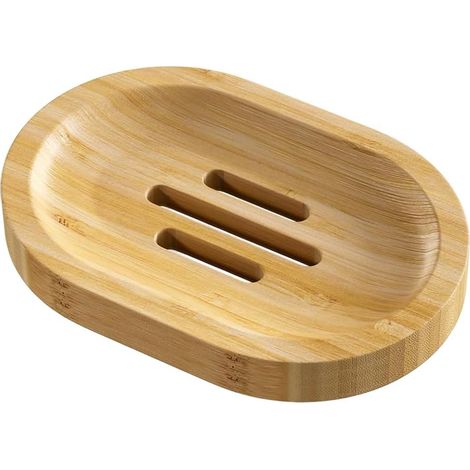1 Porte-savon,Bambou,Évacuation eau,Fond incliné,Salle de bain,Cuisine