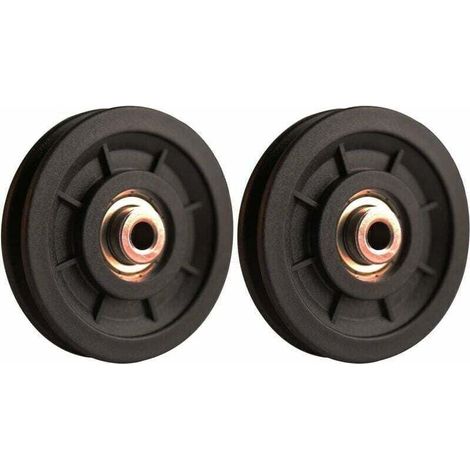90 mm Roulement Poulie Nylon, Poulie Musculation, Roue Universelle pour cable Machine Gym équipement Porte de Garage, Porte coulissante poulie (1/4)