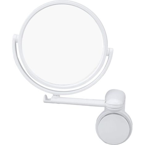 Specchio cosmetico girevole a 360 gradi, da parete, trasparente, senza distorsioni, pieghevole in sezioni, con fissaggio a ventosa - Crezuo