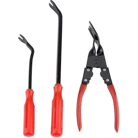 Pince à clips, pince d'extraction de clips - Outil de réparation pour panneaux de porte de voiture (lot de 3), pince à tuyau, extracteur de garnitures (1/5)