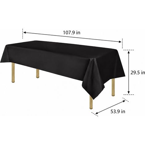 1 Pcs Nappe Jetable PEVA Noire 137x274cm Imperméable Épaisse Décoration Fête Party Table (1/3)