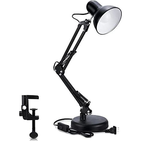 Lampe de bureau en fer forgé étudiant les étudiants du collège protection des yeux lampe de dortoir de bureau (noir)