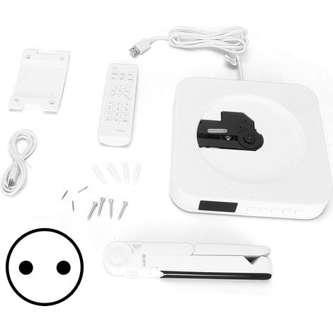 Lecteur CD mural KC809 avec Bluetooth, écran LED et télécommande portable