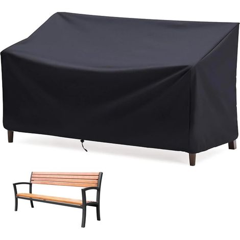Outdoor Bench Cover, 210D Heavy Duty 2-Seater Patio Bench Furniture Covers with Air Vents, All Weather Resistant Bench Cover for Patio Furniture, 53L x 26W x 35H inches,4座190x66x89cm (1/2)