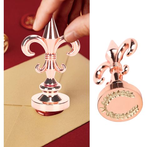 Wachssiegelstempel mit innovativem Vintage-Griff – Siegel für Einladungen und Briefumschläge – Roségoldene Aluminiumlegierung, 54 g (1/5)