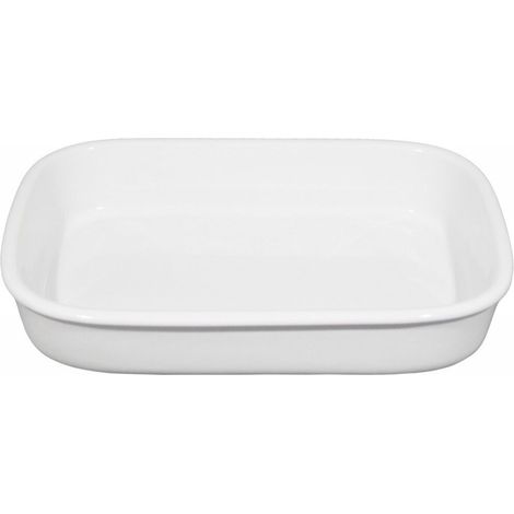 Saturnia Etrusca, pirofila 28 cm rettangolare liscia, porcellana da forno