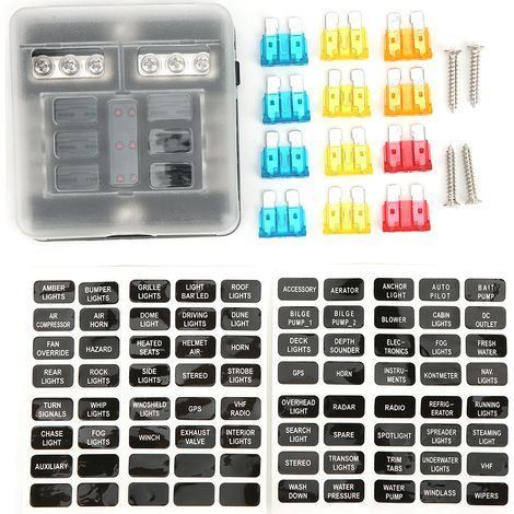 6-fach Sicherungskasten, 12V-32V Stromverteiler-Stützblock für Auto/Boot (1/5)