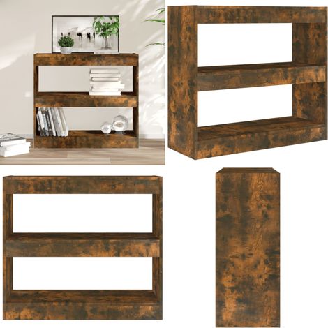 Bibliothèque/Séparateur de pièce chêne fumé 80x30x72 cm - Bibliothèque - Étagère - Meuble Salle À Manger - Séparateur De Pièces - Rangement Intérieur - Home & Living (1/5)