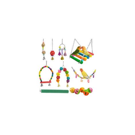 Lot de 13 Jouets pour Oiseaux à Marcher, Balançoire, Échelle, B-Crezuo