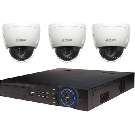 Kit de Vidéosurveillance Dahua Enregistreur DVR et 3 Mini Caméras Dôme Analogiques HDCVI (1/3)