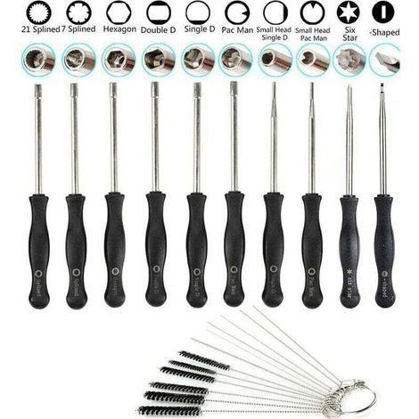 Lot de 10 Outil de réglage de carburateur avec brosse de nettoyage Aiguille de carburateur pour moteur 2 Cycle Petite courantes Echo Stihl Poulan Husqvarna MTD Ryobi Homelite tondeuse Weed Eater (1/4)