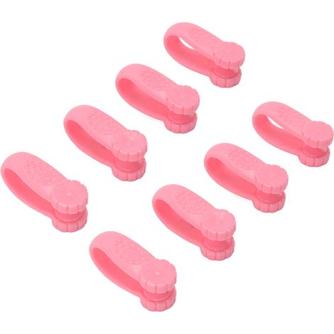 Lot de 8 pinces d'acupression en plastique pour la zone entre le pouce et l'index, pour soulager les migraines et les maux de tête (rose) (1/5)