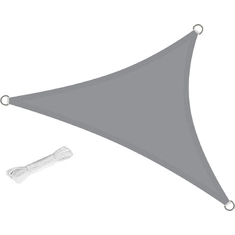 Vela Ombreggiante Impermeabile Protezione Anti Raggi UV Tenda Telo Tenda da Sole a Vela per Esterno (3.6x3.6x3.6 MT, GRIGIO) (1/3)