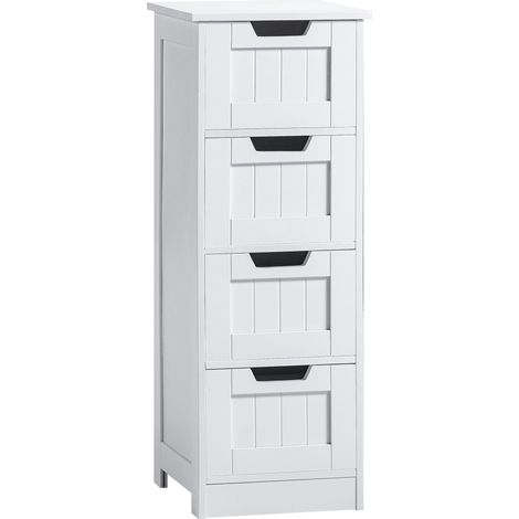 Priano 4 Drawer Freestanding Cabinet Bathroom Storage Cupboard, White