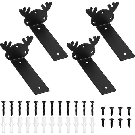 Supporti per mensole 15 cm Acciaio Nero Confezione da 4 (1/5)