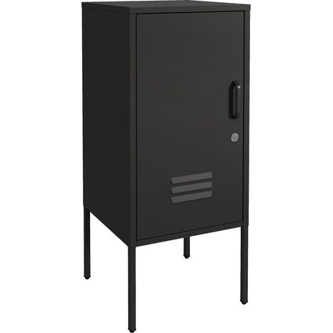 Comodino in acciaio 82 x 35 x 35 cm nero 030008677