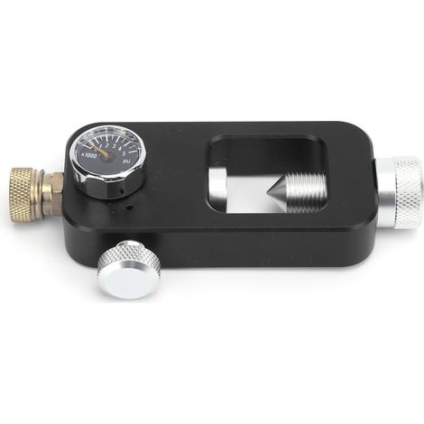DIDEEP-Adapter für Tauchausrüstung, der den Wechsel von einer großen Flasche zu einer kleinen Flasche (0,5 l/1 l) ermöglicht, mit 8-mm-Manometer (schwarz). (1/5)