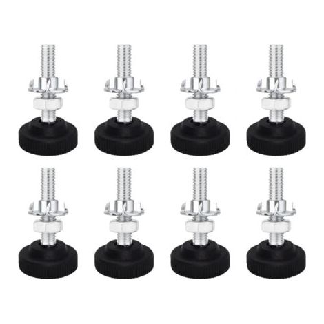 QORVA-Lot de 8 vis de nivellement réglables pour pieds de meubles en métal M8 x 50 mm