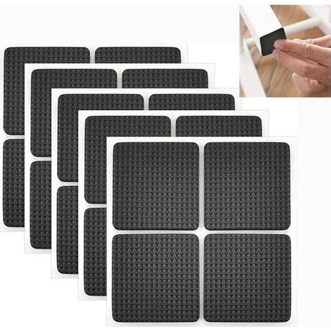 24-teiliges Set rutschfester Gummipads, selbstklebende Gummipads, Filzgleiter für Stühle, geräuschdämpfende Pads, quadratische Stuhlbeinpads, selbstklebende Möbelgleiter zum Schutz von Fliesen und Tis (1/5)