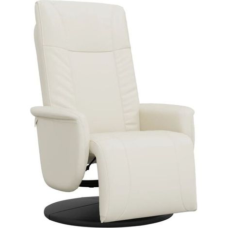 Fauteuil inclinable avec repose-pieds, similicuir beige (1/5)