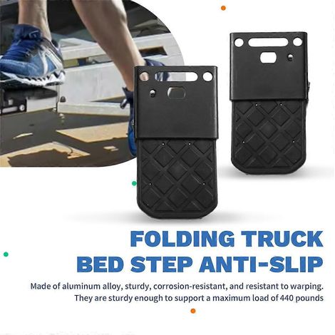 Marchepieds pliables pour plateau de camion (lot de 2), antidérapants, pour camping-car ou remorque à bateau. (1/5)