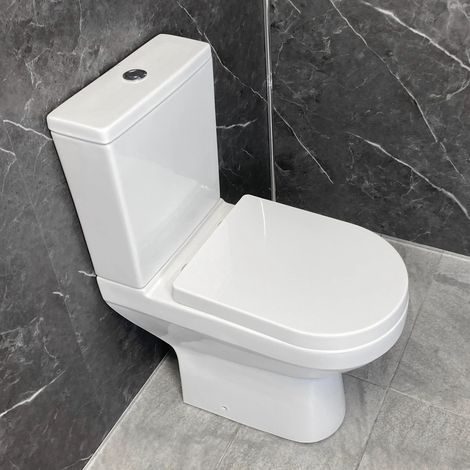 Comfort Height Toilet Rimless Close Coupled Tall WC Disabled Elderly Carrie (1/5)