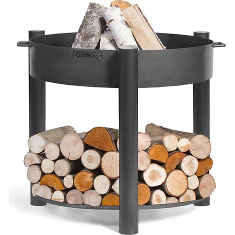 CookKing Stahl Feuerschale Montana hoch Schwarz 70x70x80 cm (1/5)