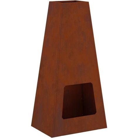 Insert de cheminée marron, 50 x 35 x 100 cm, acier vieilli. (1/5)