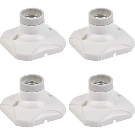 PCS E27 Bulb Socket LED E27 Lamp Holder Bracket E27 Socket Wall Mounted E27 Base with Holder for Hallways, Stairs, Bedrooms, Kitchens (AC 220-250V, White)dengyank (1/4)