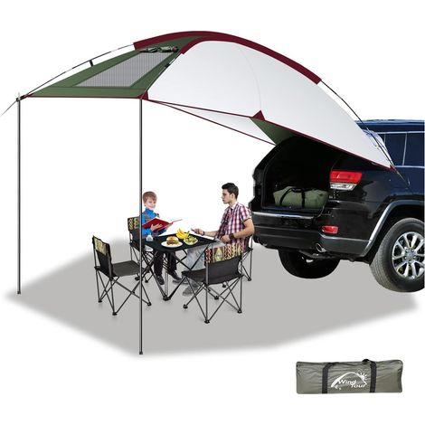 Auvent de Voiture, 2.4X1.9m Tente de Camping Car, Tente Toit Voiture Auvents étanche et Résistante aux UV, Durable Auvent Fourgon Tente de Coffre de Voiture (1/5)
