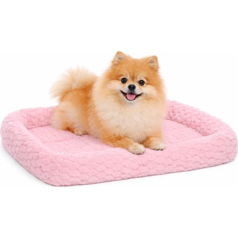 Panier Chien - Coussin Chien et Chat - avec Rebord - 55,5 x 38,5 x 6 cm - Peluche - Mousse 1,5 cm - Fond antidérapant - adapté Cage métallique (1/5)