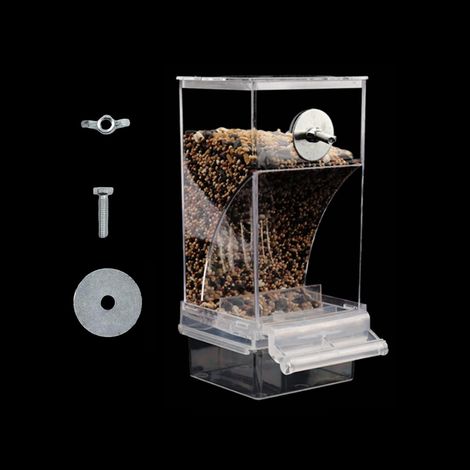 Automatischer Vogelfutterspender für Papageien - Transparent, Großes Fassungsvermögen, Automatisches Entladen, Praktische und Wirtschaftliche Größe, 8,5  7,5  18,5 CM, 1 Stück
