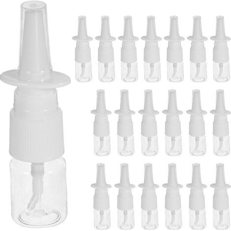 20 Stück 5 ml dickflüssige Sprühflaschen, Rhinitis-Sprühflaschen, Direktsprühflaschen, transparente PET-Kunststoffflaschen, tragbare Sprühflaschen für Reisen und Outdoor-Aktivitäten-White (1/3)