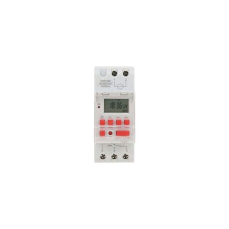Temporizador digital programable Crezuo TM919BK 85265V AC 30A de 7 días con pantalla LCD e interruptor de tiempo programable. (1/4)