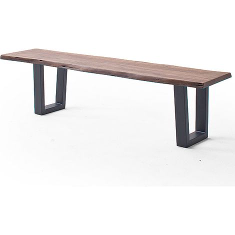 Esszimmer Sitzbank mit 180 cm Breite, Akazie massiv, walnussfarben lackiert - COSENZA-06 (1/3)
