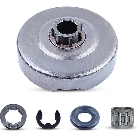 3/8" 7T Clutch Drum Edge Pignon Aiguille pour tronçonneuses Husqvarna 365 372 362 371 372XP avec clip Pièces de rechange de remplacement (1/5)
